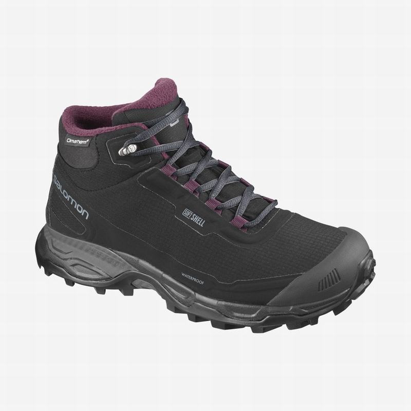 Bottes Hiver Salomon Femme Noir - Salomon SHELTER SPIKES CLIMASALOMON™ WATERPROOF - France (4173-ZNU